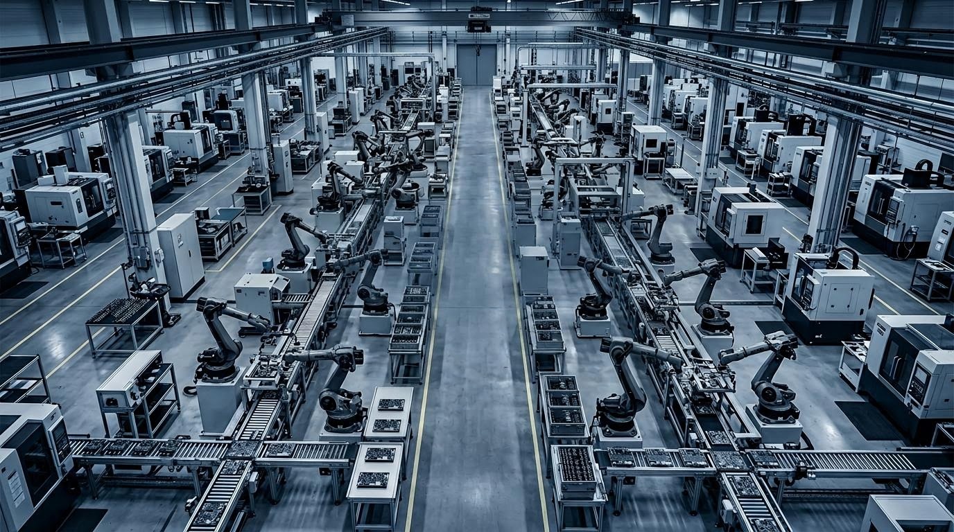 精密機器工場の生産ライン